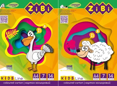 Картон кольоровий А4 7 кол 14 арк 230г/м2 KIDS Line ZB.1951