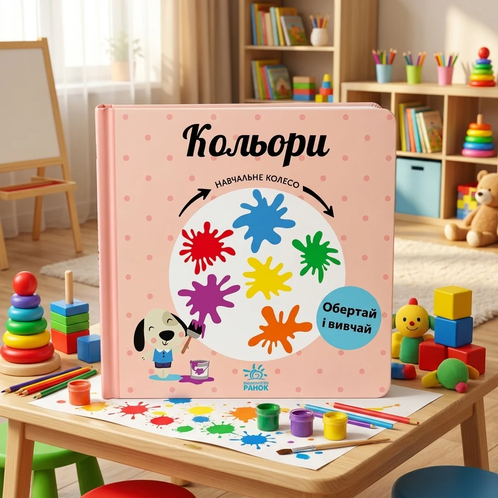 *Картонка 17х17.Навчальне колесо.Кольори. 2+ (Ранок).