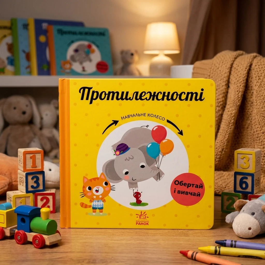 Картонка 17х17. Навчальне колесо. Протилежності