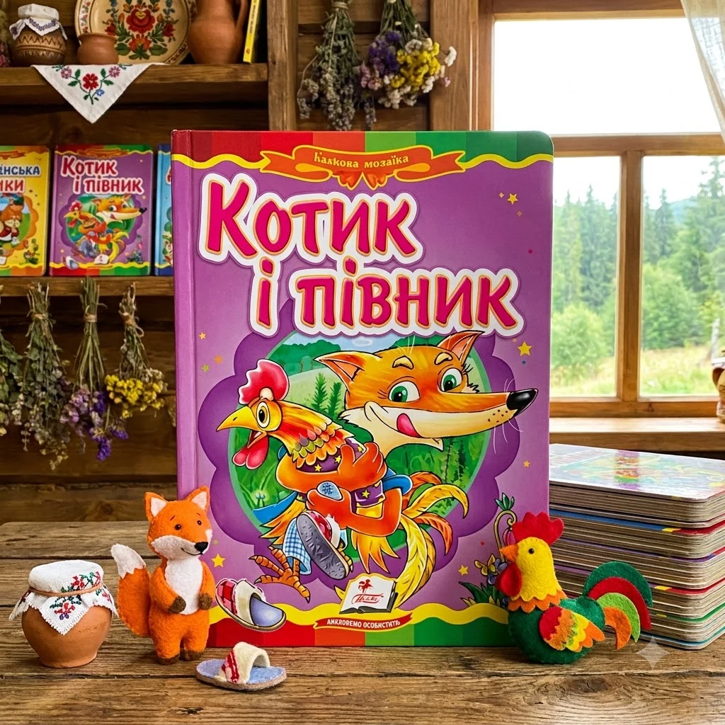 Картонка. Казкова мозаїка. Котик і півник