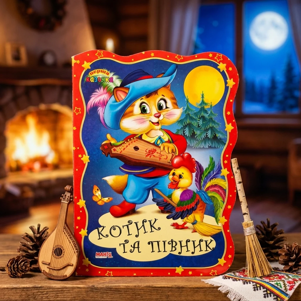 Картонка. Перша казочка. Котик та півник