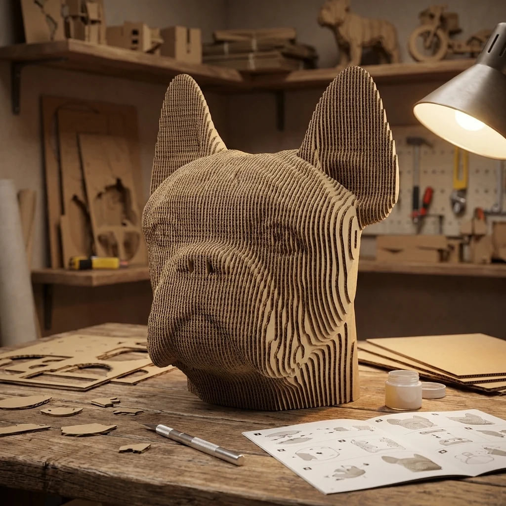 Картонний 3D пазл "Бульдог"