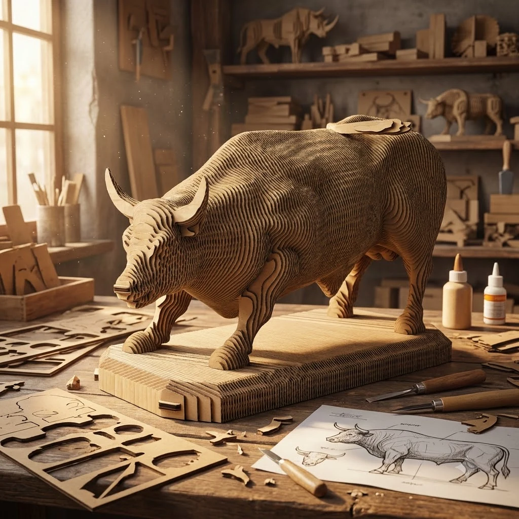 Картонний 3D пазл "Бик"