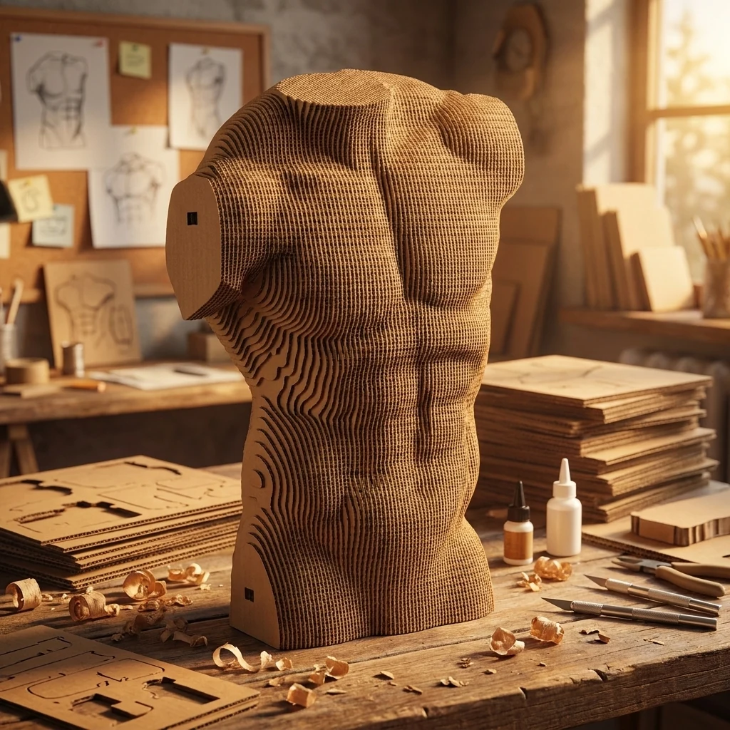 Картонний 3D пазл "Чоловічий торс"