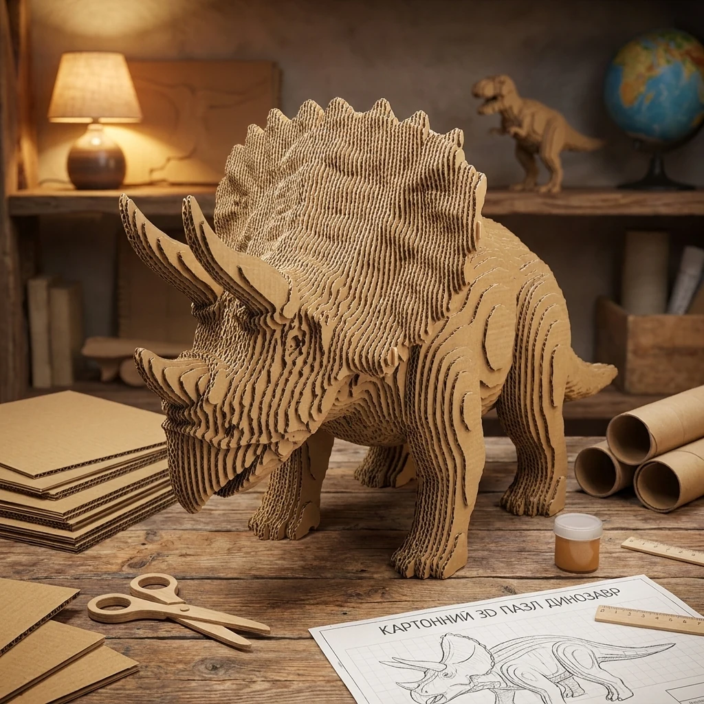 Картонний 3D пазл "Динозавр"