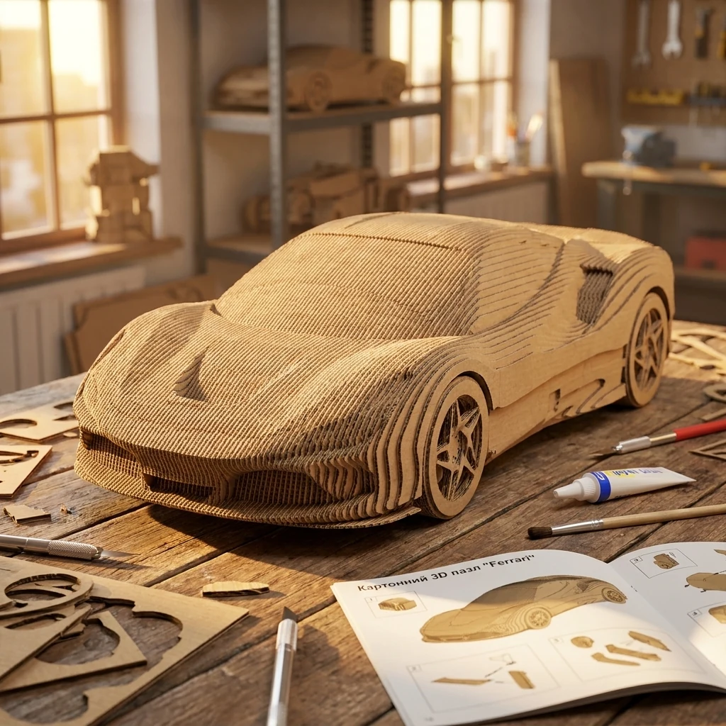 Картонний 3D пазл "Ferrari"
