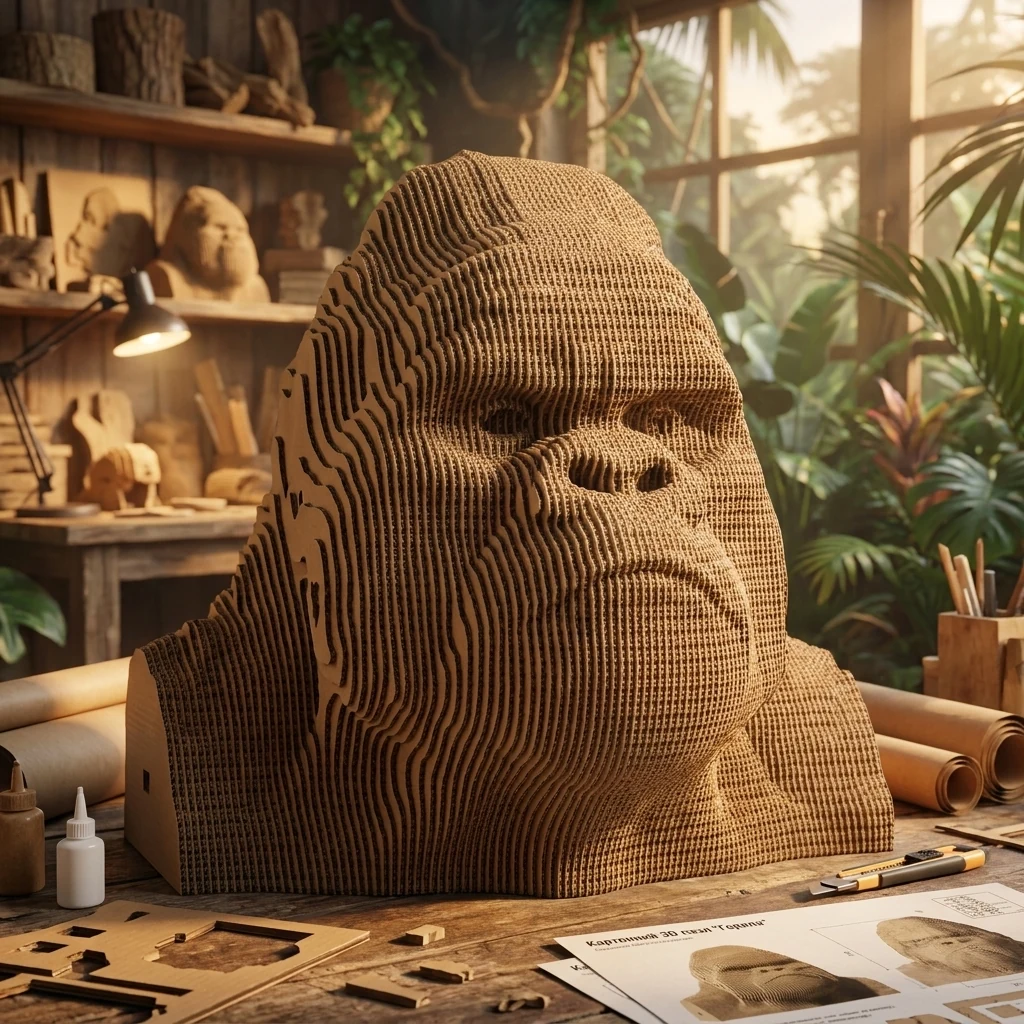 Картонний 3D пазл "Горила"