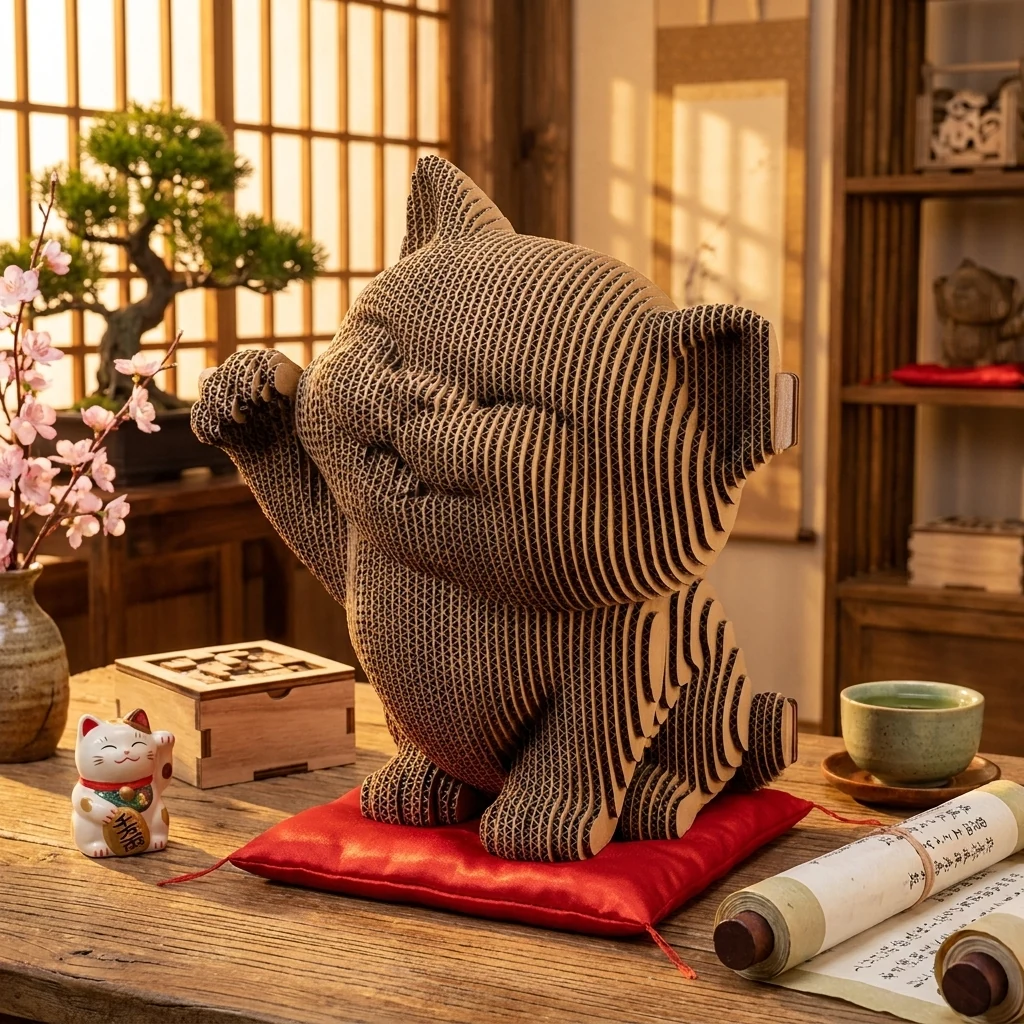 Картонний 3D пазл "Кошеня maneki"