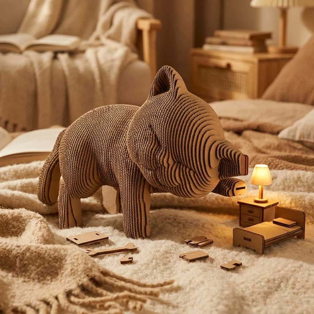 Картонний 3D пазл "Кошеня sleepy"