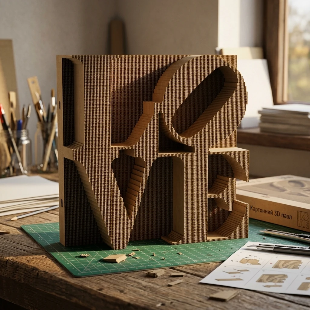 Картонний 3D пазл "Love"
