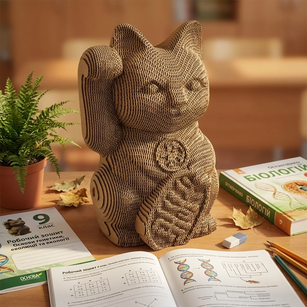 Картонний 3D пазл "Манекі неко "Кіт удачі"