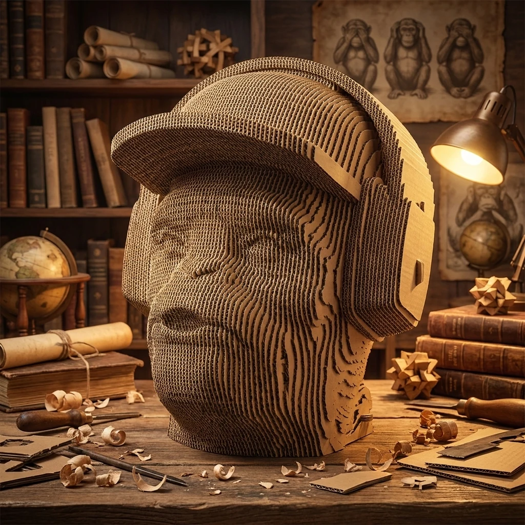 Картонний 3D пазл "Мудра мавпа "Не чуй зло!"