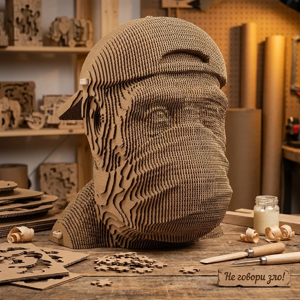 Картонний 3D пазл "Мудра мавпа "Не говори зло!"