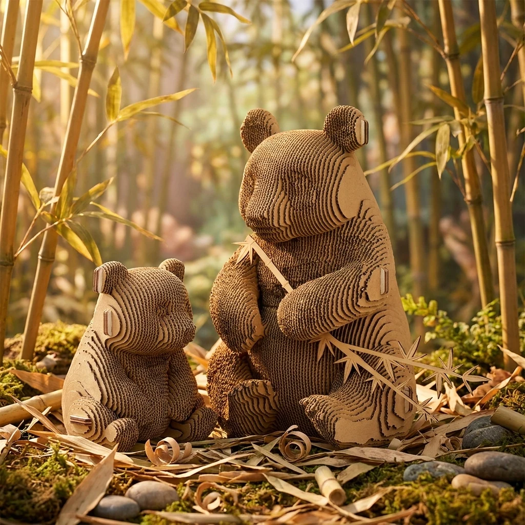 Картонний 3D пазл "PANDA FAMILY"