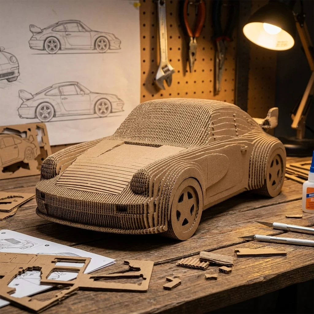 Картонний 3D пазл "Порше"