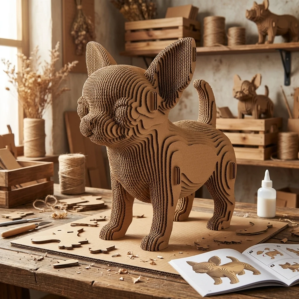 Картонний 3D пазл "Щеня chihuahua"