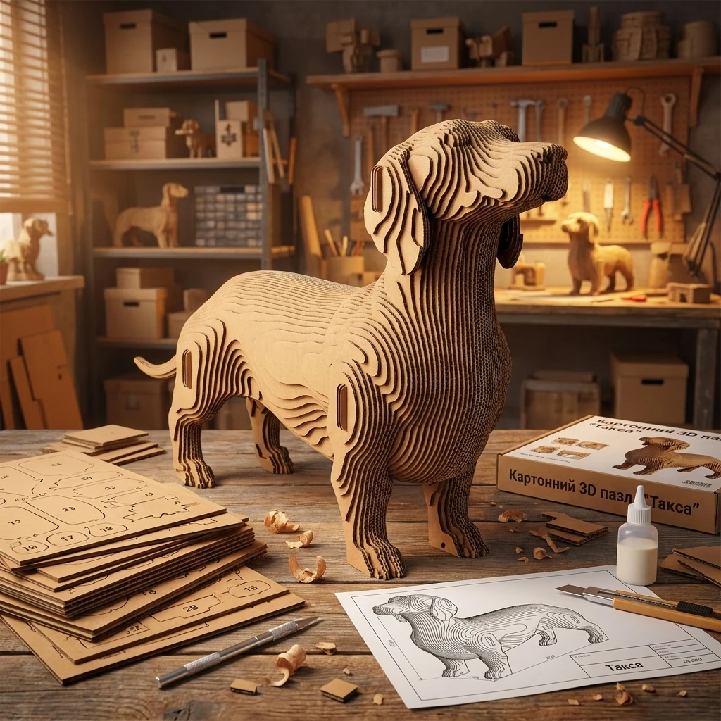 Картонний 3D пазл "Такса"