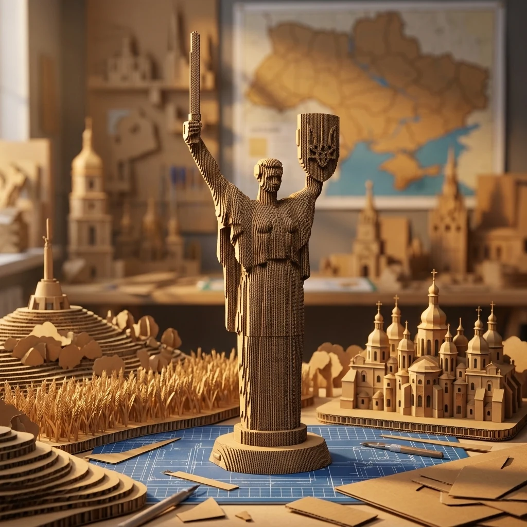 Картонний 3D пазл "Україна-мати"
