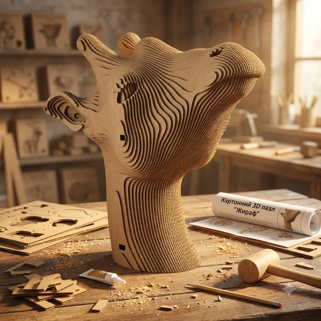 Картонний 3D пазл "Жираф"