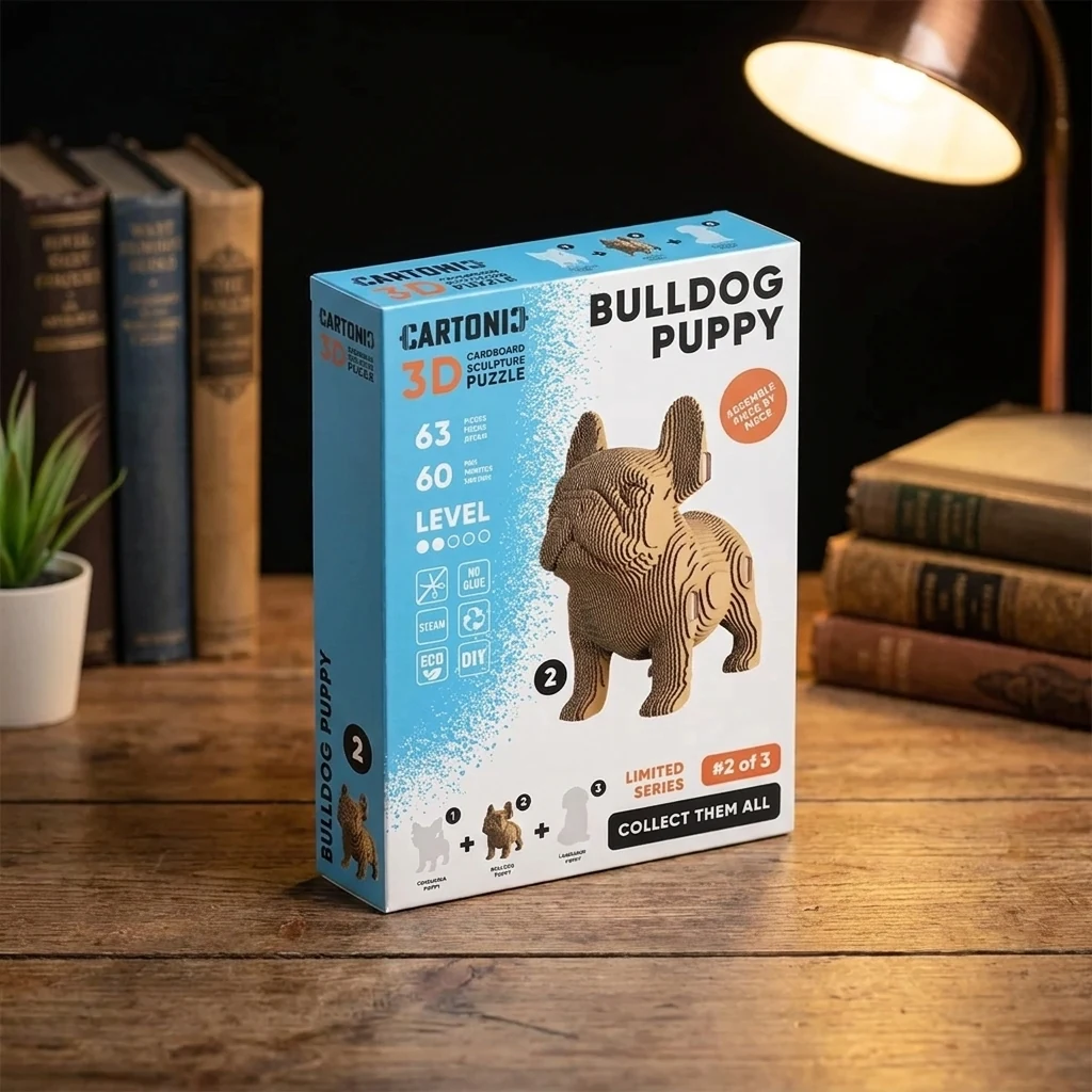 Картонний конструктор Cartonic 3D Puzzle BULLDOG PUPPY CARTMNBULL