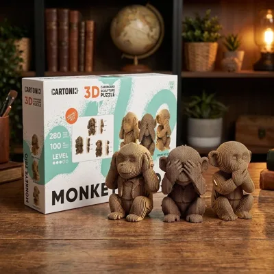 Картонний конструктор Cartonic 3D Puzzle Monkeys Ttrio