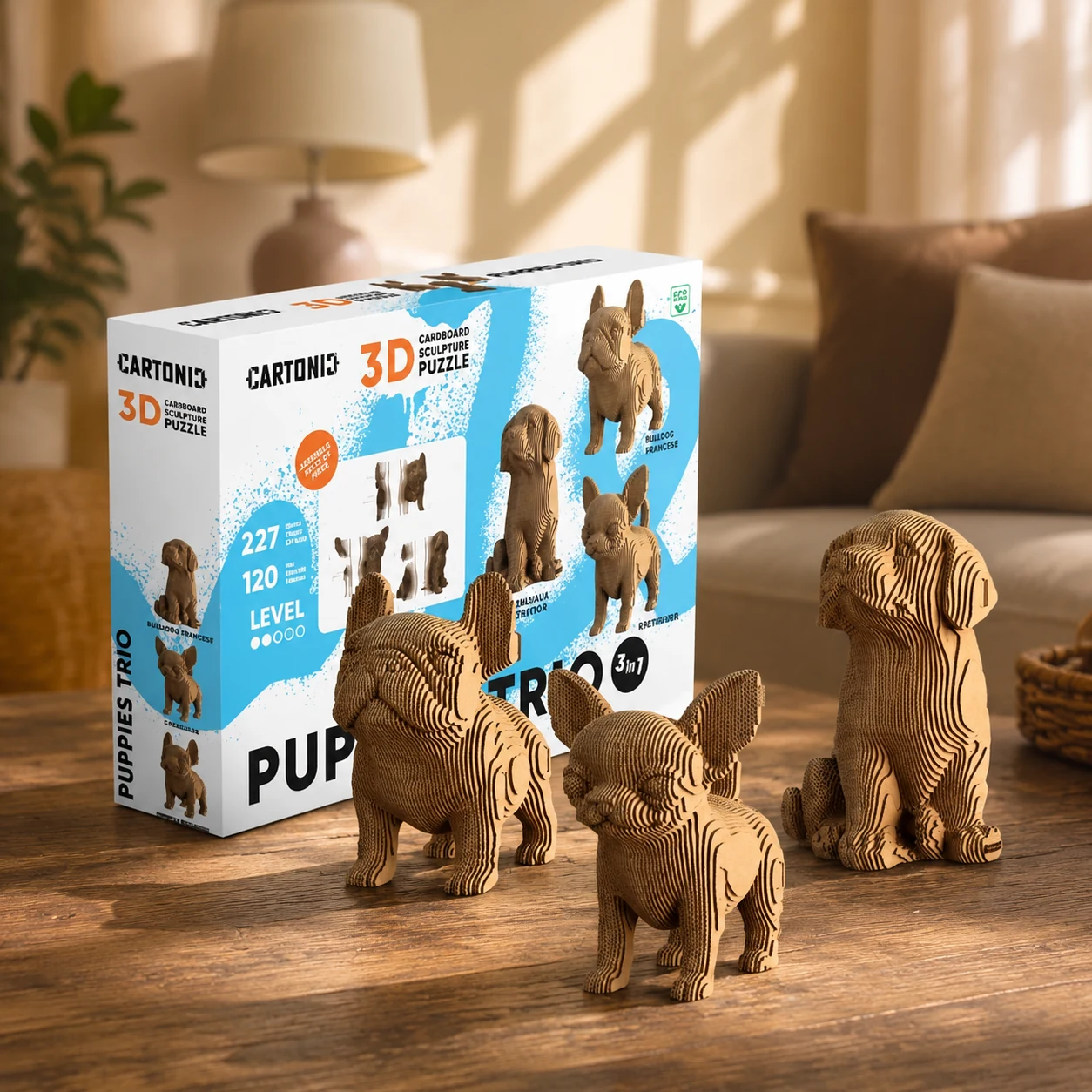 Картонний конструктор Cartonic 3D Puzzle Puppies Trio — Іграшки