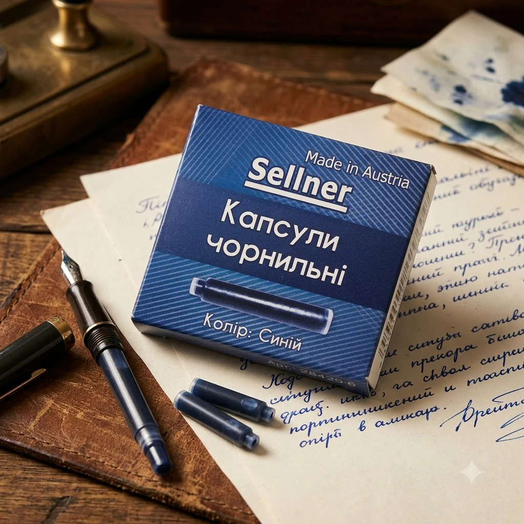 Картридж до ручки синій "Sellner", в упаковці 6 штук