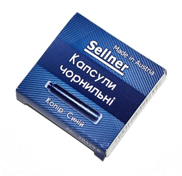 Картридж до ручки синій "Sellner", в упаковці 6 штук — фото 2
