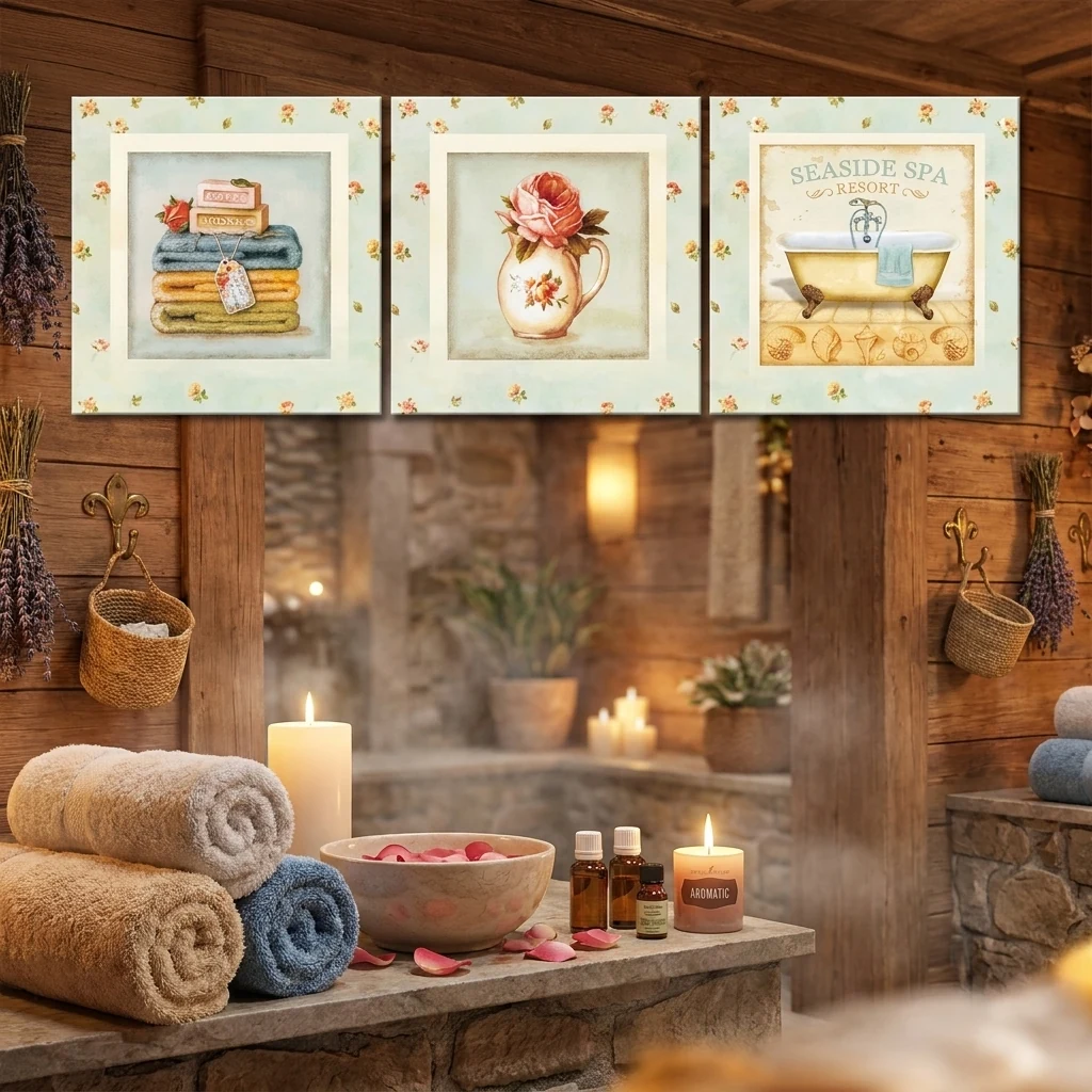 Картина-постер 30х90 "Spa" триптих