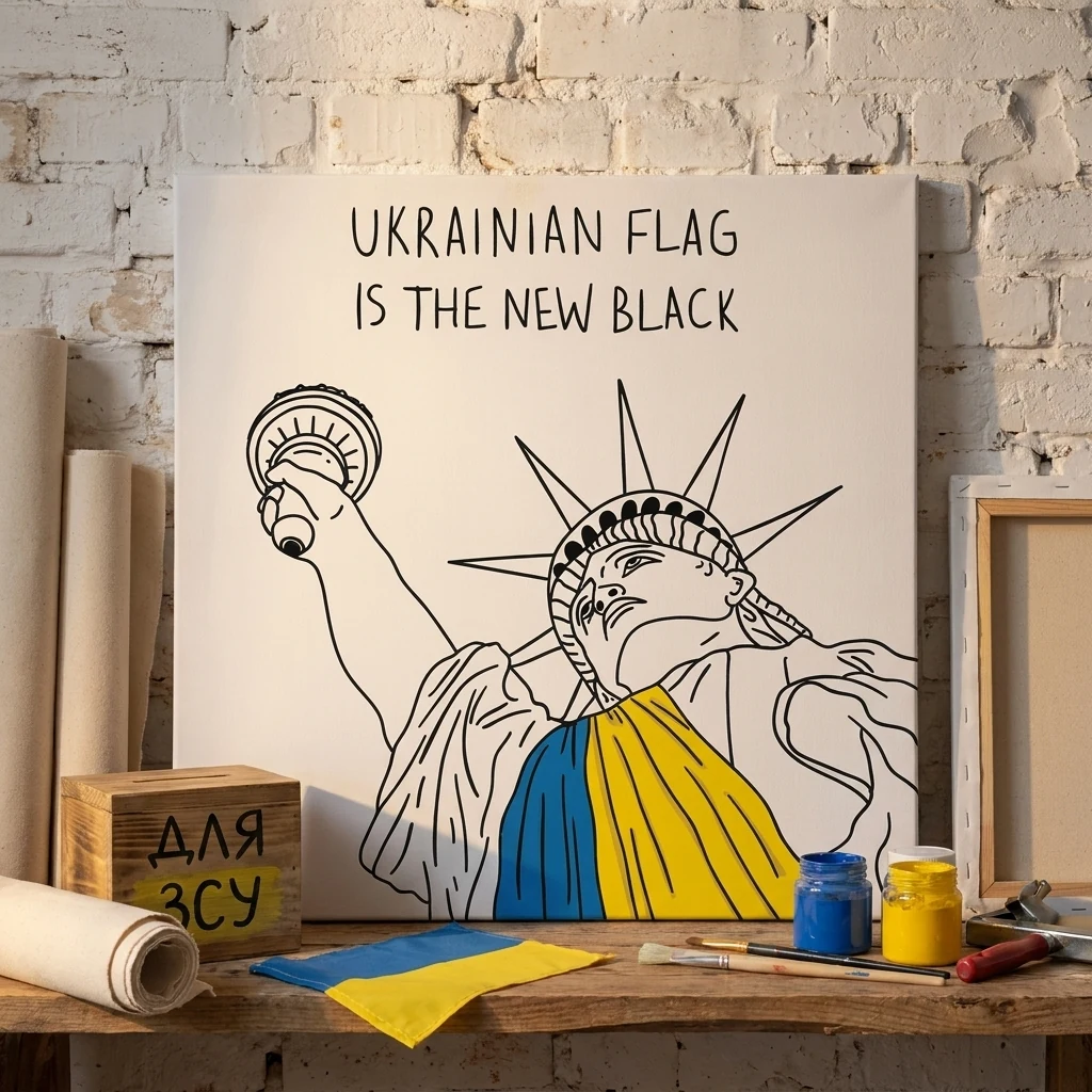 Картина-постер 40х40 "Слава Україні!"