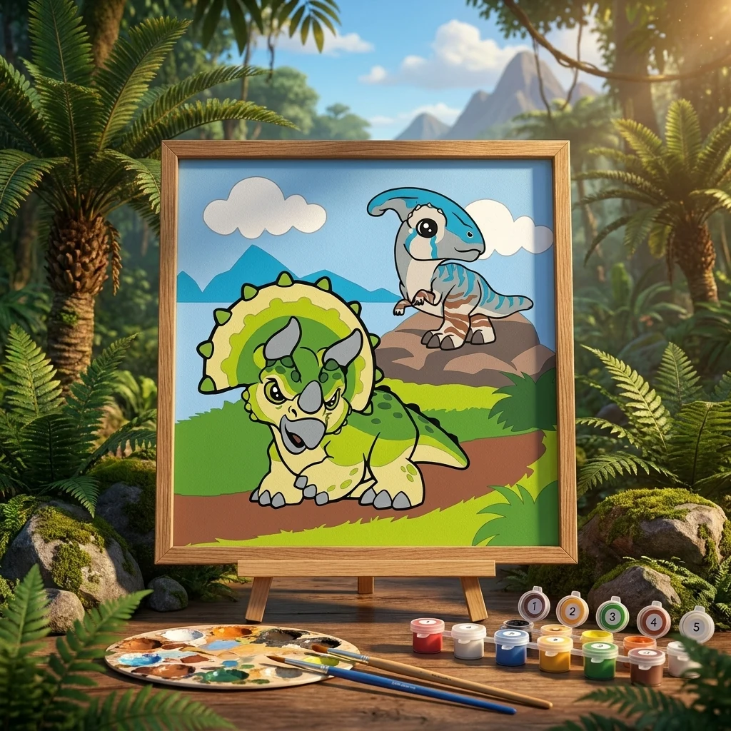 Картина за номерами 25*25 см "Jurassic World" Santi
