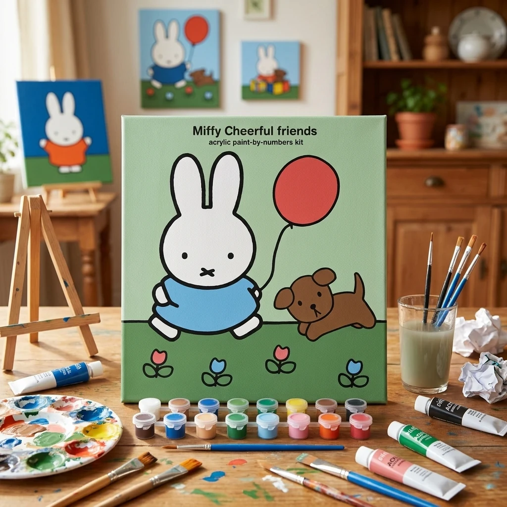 Картина за номерами 25*25 см "Miffy Cheerful friends" акрил