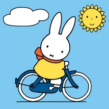 Картина за номерами 25*25 см "Miffy Зайчик на велосипеді" акрил