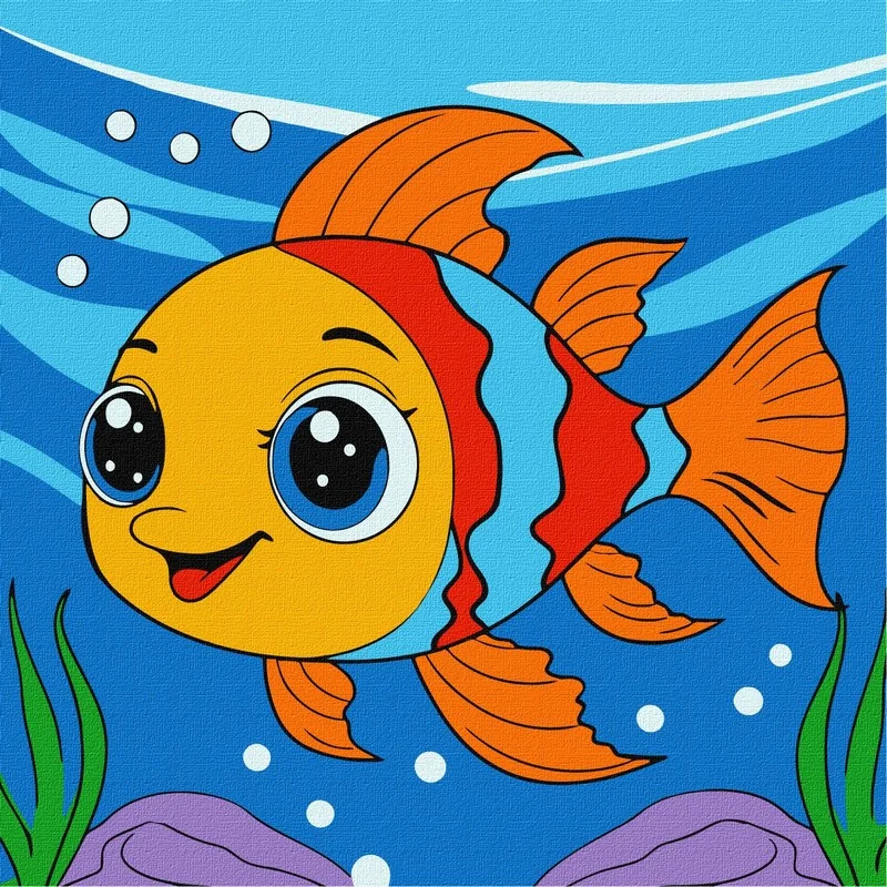 Картина за номерами 25*25 см "Мрійлива рибка"