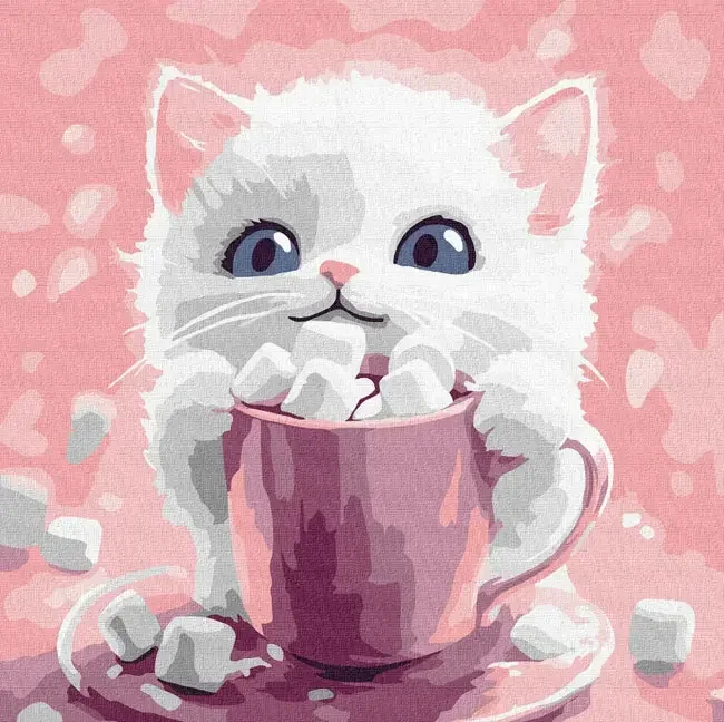 Картина за номерами 30*30 см "Какао для котика"