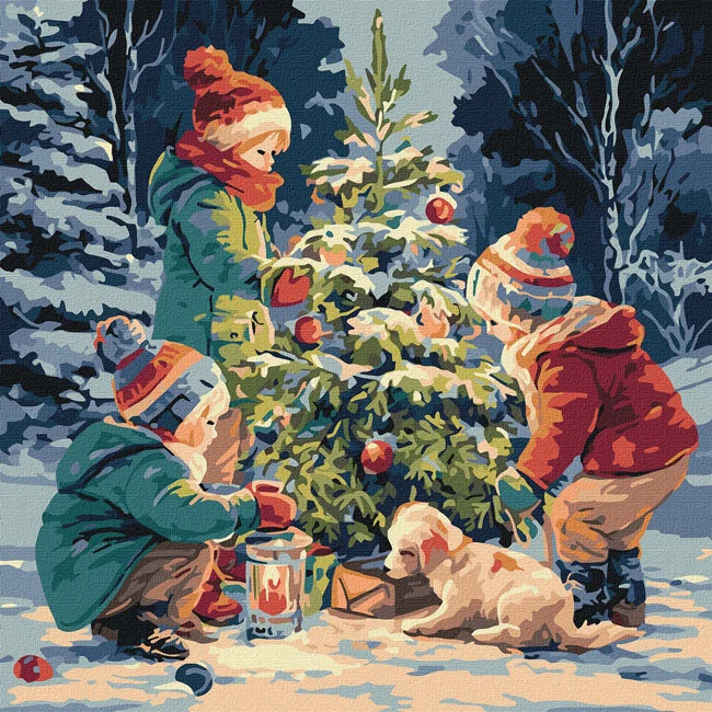 Картина за номерами 40*40 см "Ялинка дружби" акрил