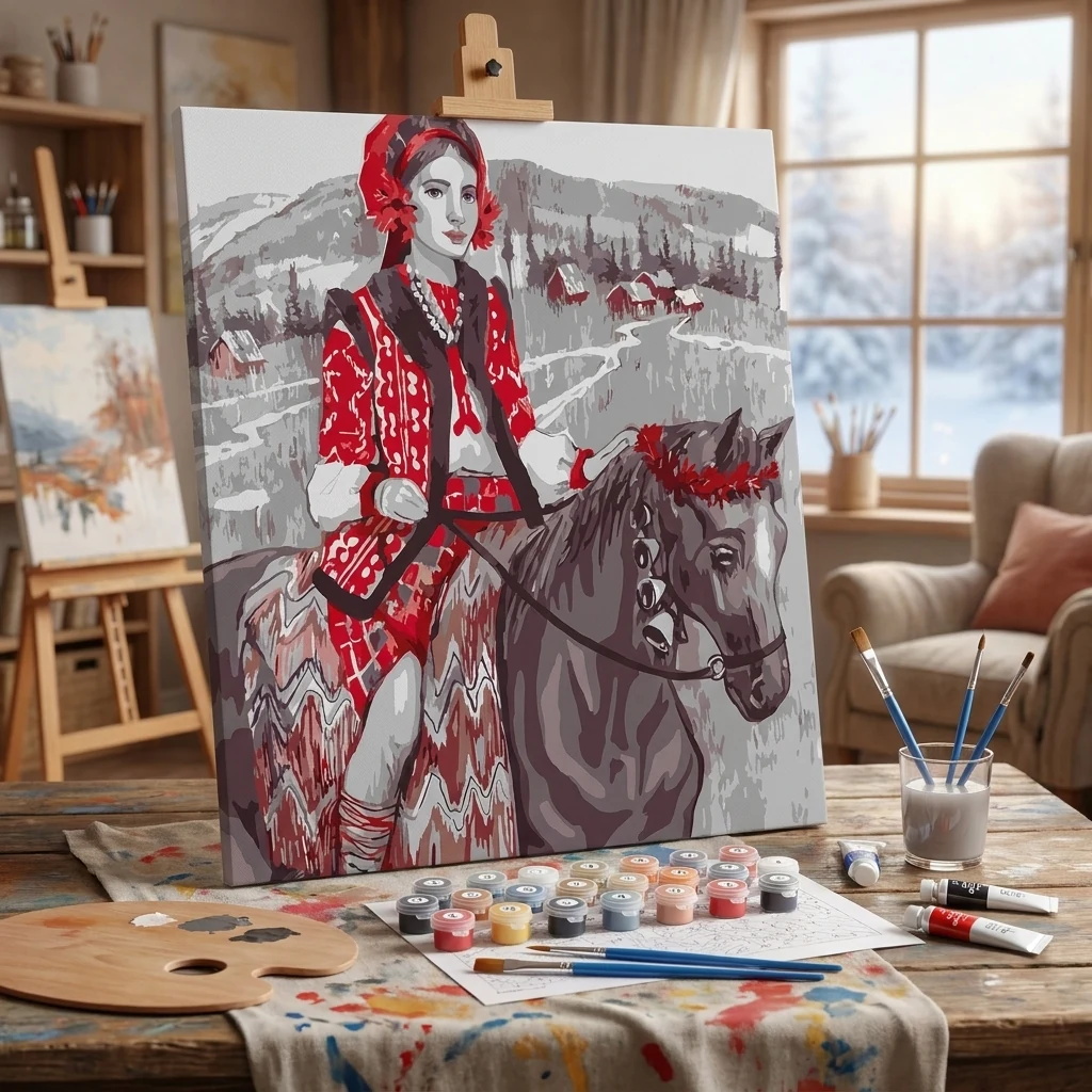 Картина за номерами 40*40 см "Мандрівка рідним краєм" акрил