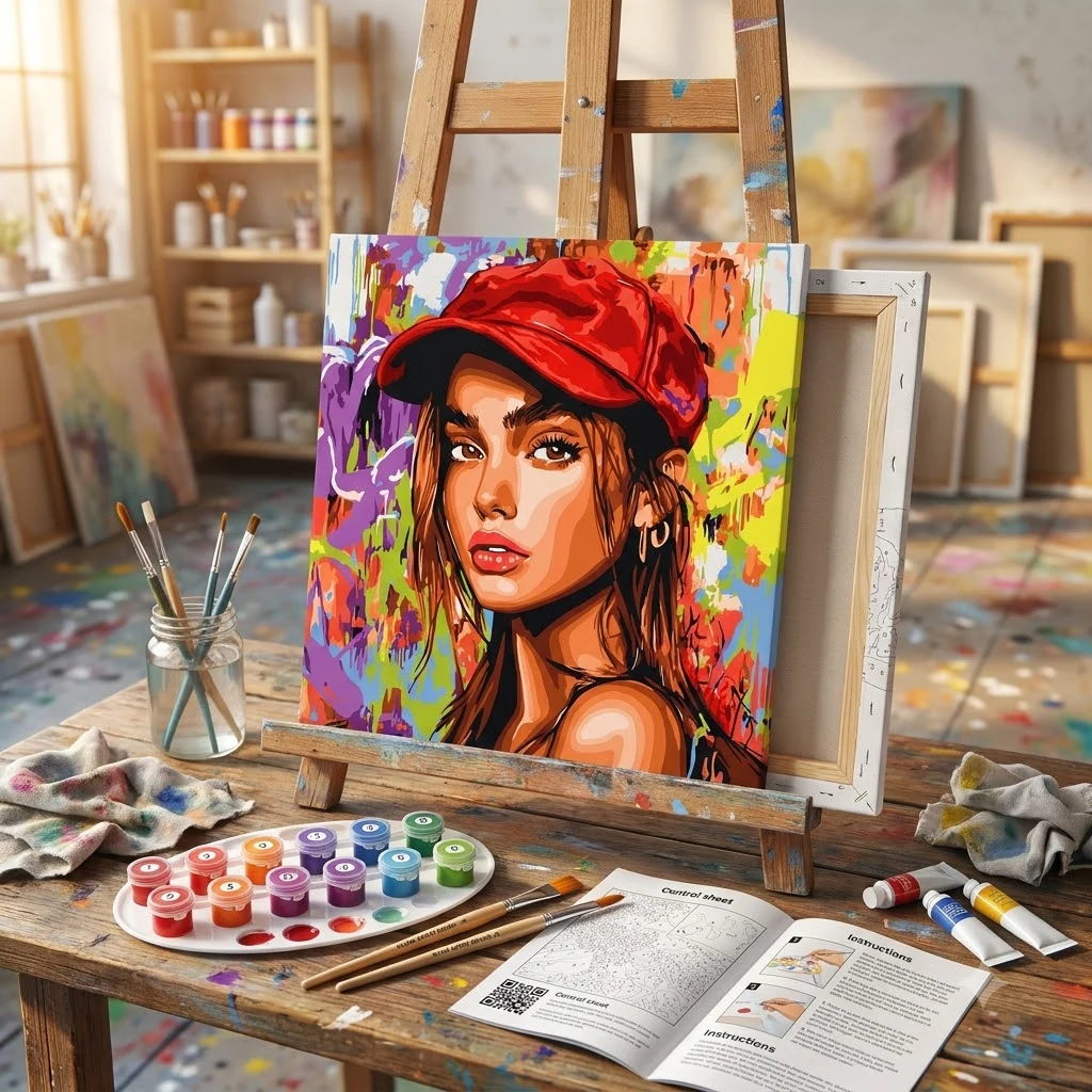 Картина за номерами 40*40 см "Сучасна Червона шапочка" акрил