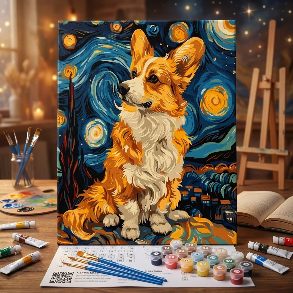 Картина за номерами 40*50 см "Чарівний коргі"
