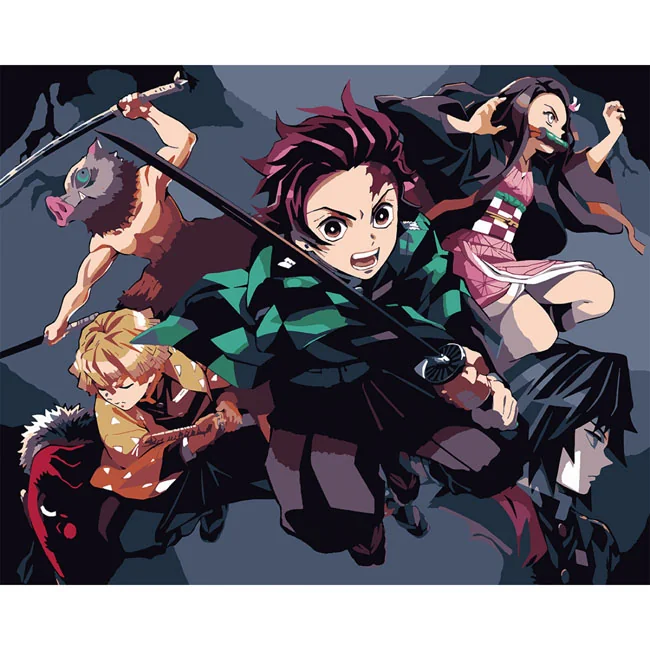 Картина за номерами 40*50 см "Demon Slayer Heroes" акрил