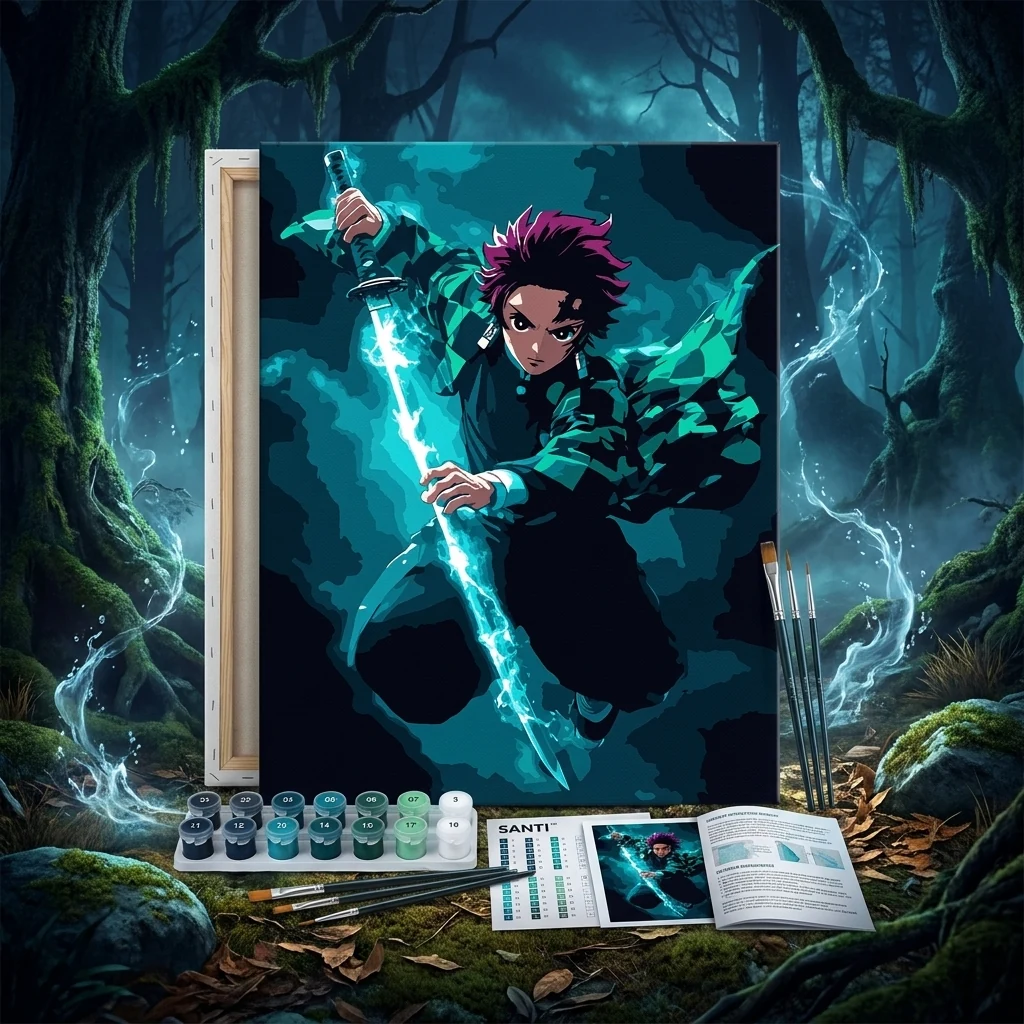 Картина за номерами 40*50 см "Demon Slayer Tanjiro Kamado" акрил