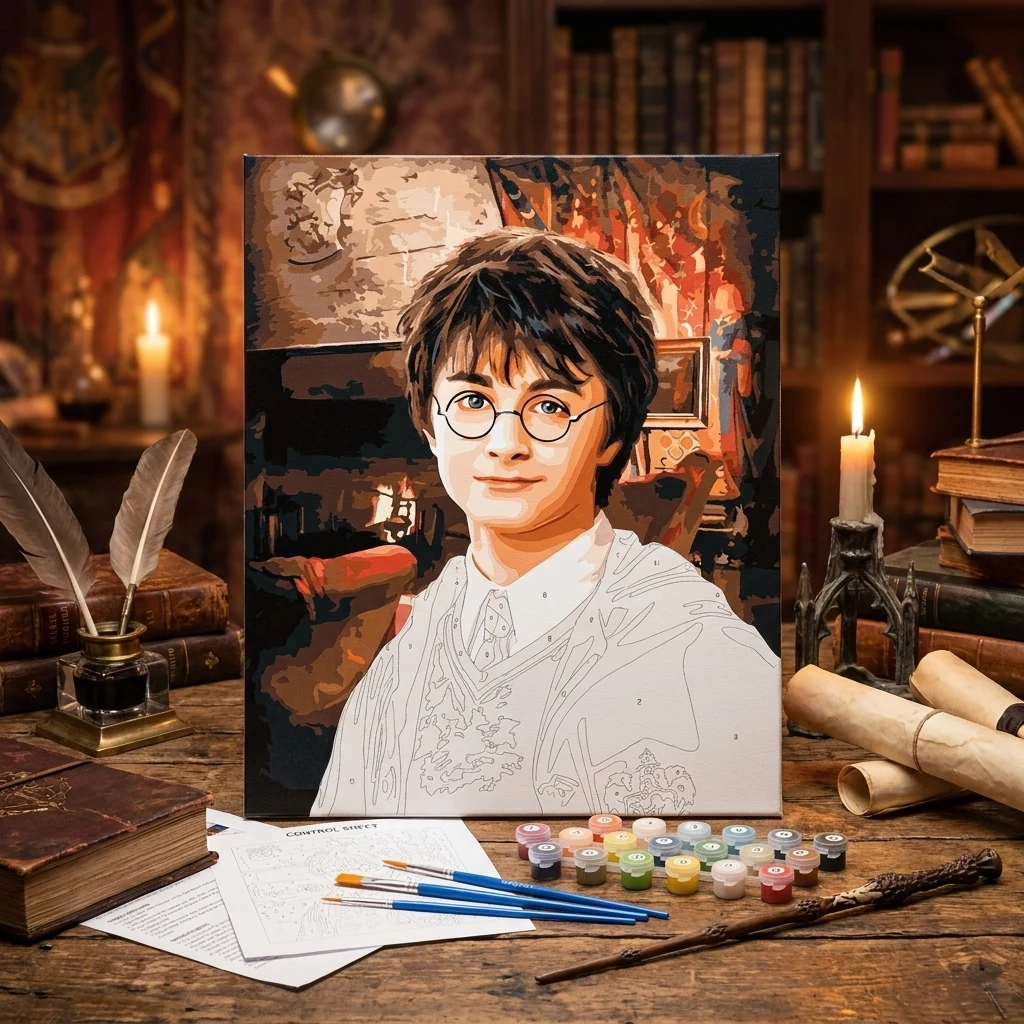 Картина за номерами 40*50 см "Harry Potter: Вітальня Ґрифіндору" акрил складність 5