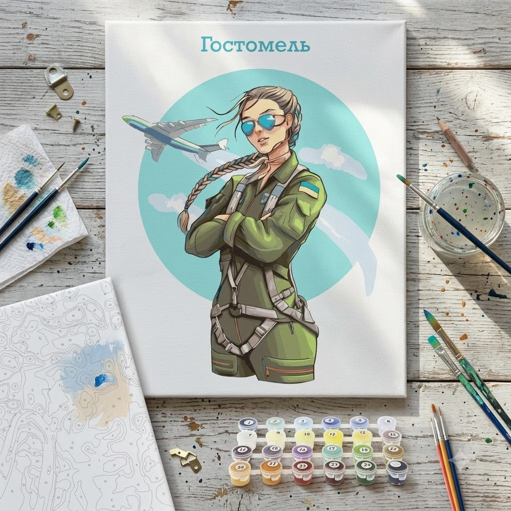 Картина за номерами 40*50 см "Гостомель на висоті"