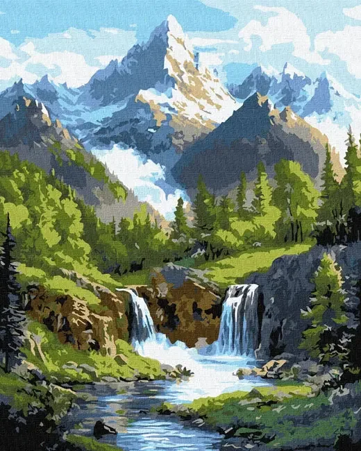 Картина за номерами 40*50 см "Краєвиди гір"