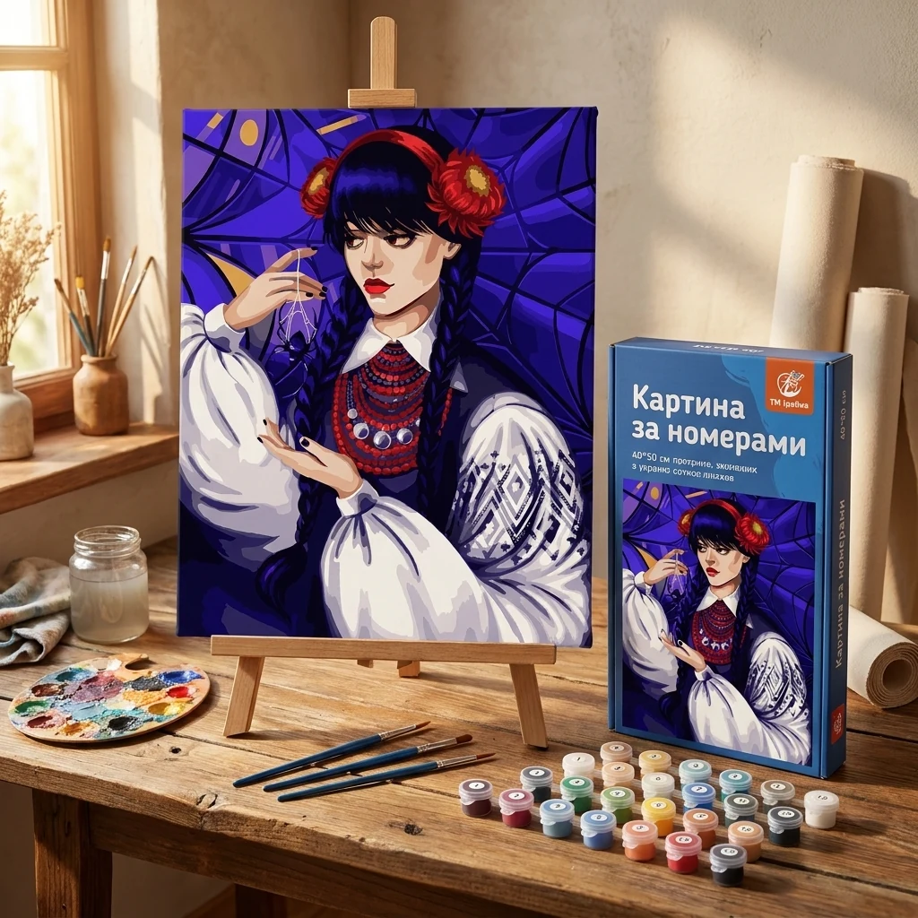 Картина за номерами 40*50 см "Українська чаклунка" акрил