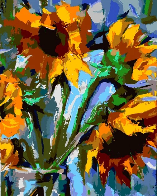 Картина за номерами набір SANTI Букет соняшників 40х50см — фото 2