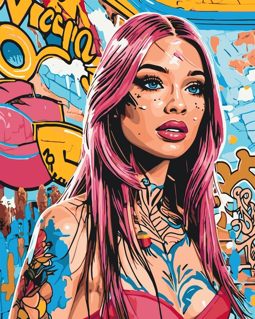 Картина за номерами Origami UA Ефектна дівчина 40х50 см LW 3419 — фото 2