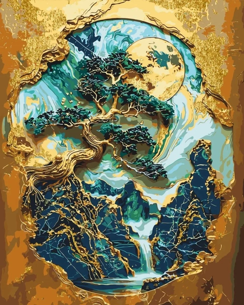 Картина за номерами Origami UA Картина за номерами Origami UA Незвичайне дерево з фарбами металік 40х50 см LW 3406 — фото 2