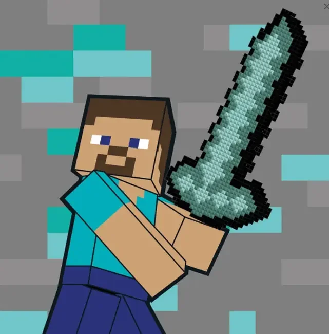 Картина за номерами з алмазною мозаїкою 25*25 см "Minecraft. Стів " акрил