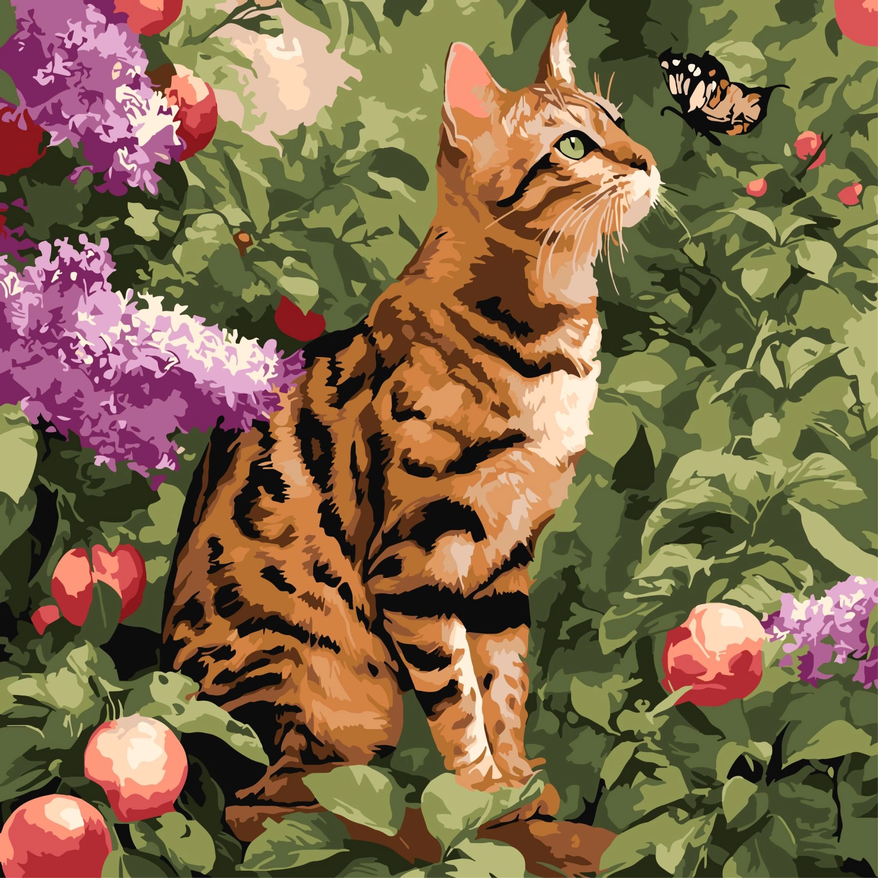 Картини за номерами Ідейка Бенгальський кіт 40х40см 6794 — фото 2